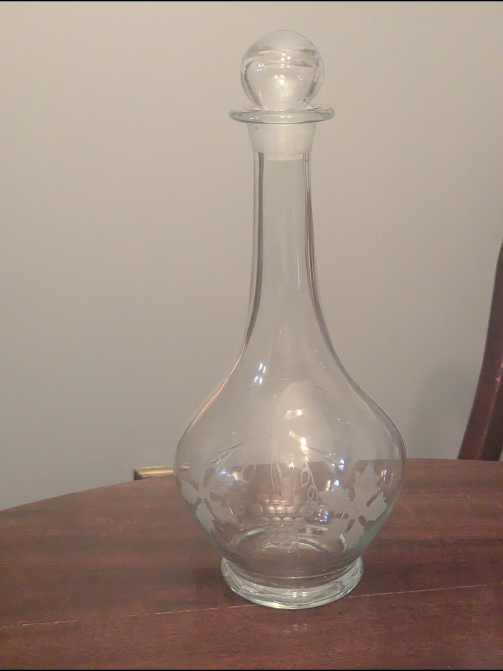 Beautiful Vintage Etched Decanter